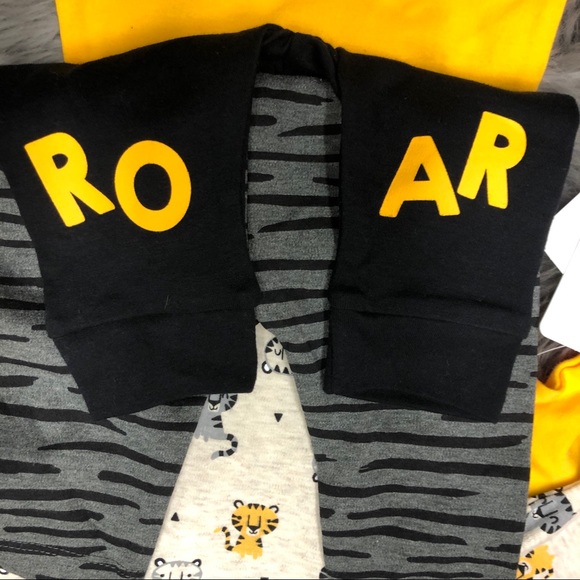 Pekkle | Kids 4 Piece Tiger Clothing Set | Grey & Yellow | Size 3M - Picture 7 of 7